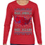 Make America Red Again USA Map Trump 2024 MAGA Ugly Christmas Sweater Womens Graphic Long Sleeve T-Shirt