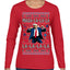 Maga La La La Funny Donald Trump Christmas Carol Song Ugly Christmas Sweater Womens Graphic Long Sleeve T-Shirt