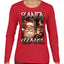 Santa Claus Bootleg Rap Music Style Ugly Christmas Sweater Womens Graphic Long Sleeve T-Shirt