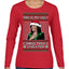 This Is My Ugly Sweater Funny Santa Kamala Harris Ugly Christmas Sweater Womens Graphic Long Sleeve T-Shirt