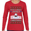 Have a Holly Jawlly Christmas, Cute Shark, Ugly Christmas Sweater Womens Graphic Long Sleeve T-Shirt
