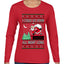 I Could Go Down All Night Long, Ugly Christmas Sweater Womens Graphic Long Sleeve T-Shirt