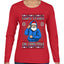 Santa Stands On Christmas, Ugly Christmas Sweater Womens Graphic Long Sleeve T-Shirt