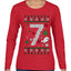 Christmas 7 Meme, Ugly Christmas Sweater Womens Graphic Long Sleeve T-Shirt