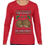 He Loves my Chestnuts, Ugly Christmas Sweater Womens Graphic Long Sleeve T-Shirt