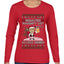 Redacted Naughty List Access Denied, Ugly Christmas Sweater Womens Graphic Long Sleeve T-Shirt