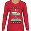 North Pole, Ugly Christmas Sweater Womens Graphic Long Sleeve T-Shirt