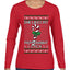 She Likes My Peppermint Stick, Ugly Christmas Sweater Womens Graphic Long Sleeve T-Shirt