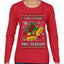 I Like To Ride His Sleigh, Ugly Christmas Sweater Womens Graphic Long Sleeve T-Shirt