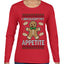 I Brought My Appetitie, Ugly Christmas Sweater Womens Graphic Long Sleeve T-Shirt