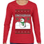 Snowman, Ugly Christmas Sweater Womens Graphic Long Sleeve T-Shirt