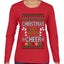 Christmas Cheer, Ugly Christmas Sweater Womens Graphic Long Sleeve T-Shirt