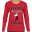Well Hung, Ugly Christmas Sweater Womens Graphic Long Sleeve T-Shirt