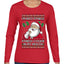 I'm Into Fitness Cookie In My Mouth Santa, Ugly Christmas Sweater Womens Graphic Long Sleeve T-Shirt