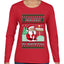 Ask Your Mom About My North Pole Naughty Santa, Ugly Christmas Sweater Womens Graphic Long Sleeve T-Shirt