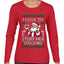 I Love To Stuff Her Stocking, Ugly Christmas Sweater Womens Graphic Long Sleeve T-Shirt