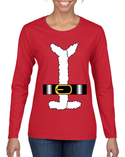 Santa Claus Suit, Ugly Christmas Sweater Womens Graphic Long Sleeve T-Shirt