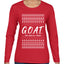 G.O.A.T. God Over All Things, Ugly Christmas Sweater Womens Graphic Long Sleeve T-Shirt