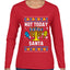 Not Today Santa Menorah Hanukkah, Ugly Christmas Sweater Womens Graphic Long Sleeve T-Shirt
