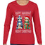 Happy Hanukkat Meowy Christmas, Ugly Christmas Sweater Womens Graphic Long Sleeve T-Shirt