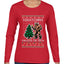 Squatching Through The Snow Bigfoot, Ugly Christmas Sweater Womens Graphic Long Sleeve T-Shirt