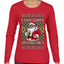 I Saw Santa Splitting The G, Ugly Christmas Sweater Womens Graphic Long Sleeve T-Shirt