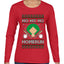 Ho Ho Ho Homerun, Baseball Fan Christmas Design, Ugly Christmas Sweater Womens Graphic Long Sleeve T-Shirt