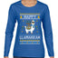 Happy Llamakkah, Ugly Christmas Sweater Womens Graphic Long Sleeve T Shirt