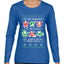 To The Windows To The Walls Till Santa Decks These Halls, Ugly Christmas Sweater Womens Graphic Long Sleeve T-Shirt