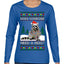 Does Someone Need a Hug? Cute Raccoon Ugly Christmas Sweater Womens Graphic Long Sleeve T-Shirt