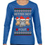 Better Not Pout, Cute Sad Santa Cats | Funny Ugly Christmas Sweater Womens Graphic Long Sleeve T-Shirt