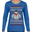 Frosty the Swoleman Funny Workout Lifting Snowman MovieUgly Christmas Sweater Womens Graphic Long Sleeve T-Shirt