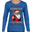 Nothing For You Whore Funny Vulgar Santa Claus Ugly Christmas Sweater Womens Graphic Long Sleeve T-Shirt