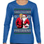 Santa's Favorite President Red Suit Trump Ugly Christmas Sweater Womens Graphic Long Sleeve T-Shirt