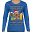 Arriba Abajo Al Centro Pa'Dentro Cheers to Health Salud Ugly Christmas Sweater Womens Graphic Long Sleeve T-Shirt