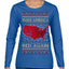 Make America Red Again USA Map Trump 2024 MAGA Ugly Christmas Sweater Womens Graphic Long Sleeve T-Shirt