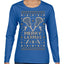 Merry Laxmas Funny Lacrosse Sports LAX Teen Sports Pun Ugly Christmas Sweater Womens Graphic Long Sleeve T-Shirt
