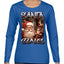 Santa Claus Bootleg Rap Music Style Ugly Christmas Sweater Womens Graphic Long Sleeve T-Shirt