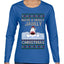 Have a Holly Jawlly Christmas, Cute Shark, Ugly Christmas Sweater Womens Graphic Long Sleeve T-Shirt