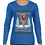 Hold My Package, Ugly Christmas Sweater Womens Graphic Long Sleeve T-Shirt