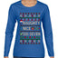 Naughty Nice 6 7 Checklist, Ugly Christmas Sweater Womens Graphic Long Sleeve T-Shirt