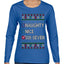 Naughty Nice 6 7 Checklist, Ugly Christmas Sweater Womens Graphic Long Sleeve T-Shirt