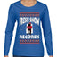 Fresh Snow Records Hip Hop Parody, Ugly Christmas Sweater Womens Graphic Long Sleeve T-Shirt