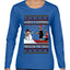 Aura Farming Through The Snow Meme, Ugly Christmas Sweater Womens Graphic Long Sleeve T-Shirt