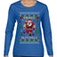 Merry Blitzmas, Football Christmas Sweater Design, Ugly Christmas Sweater Womens Graphic Long Sleeve T-Shirt