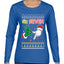6 7 Christmas Hands, Ugly Christmas Sweater Womens Graphic Long Sleeve T-Shirt
