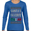 Santa's Favorite Italian, Funny Italian Christmas Sweater, Ugly Christmas Sweater Womens Graphic Long Sleeve T-Shirt