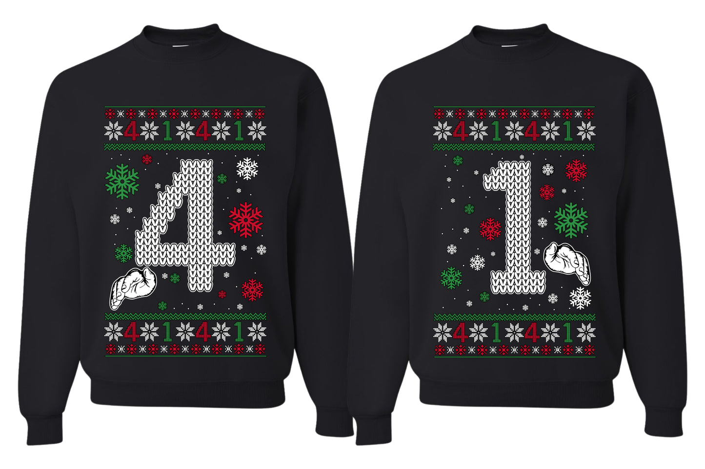 41 Combination Sweater Girlfriend Boyfriend Gift His and Hers Matching Ugly Christmas Couple Crewneck Sweatshirt