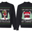 Come Down My Chimney Hold My Package Sweater Girlfriend Boyfriend Gift His and Hers Matching Ugly Christmas Couple Crewneck Sweatshirt