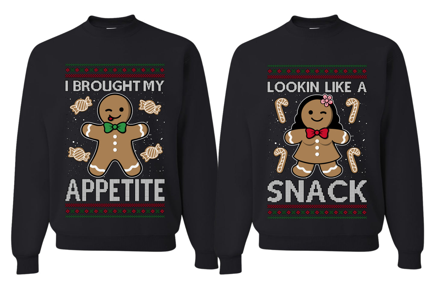 I Brought My Appetitie Lookin Like A Snack Sweater Girlfriend Boyfriend Gift His and Hers Matching Ugly Christmas Couple Crewneck Sweatshirt